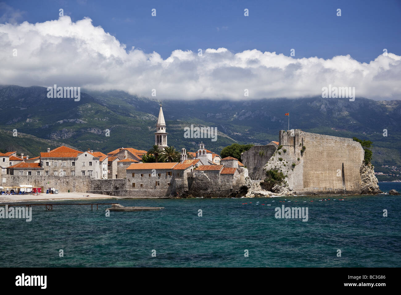 View of the Budva the Old Town Stock Photo