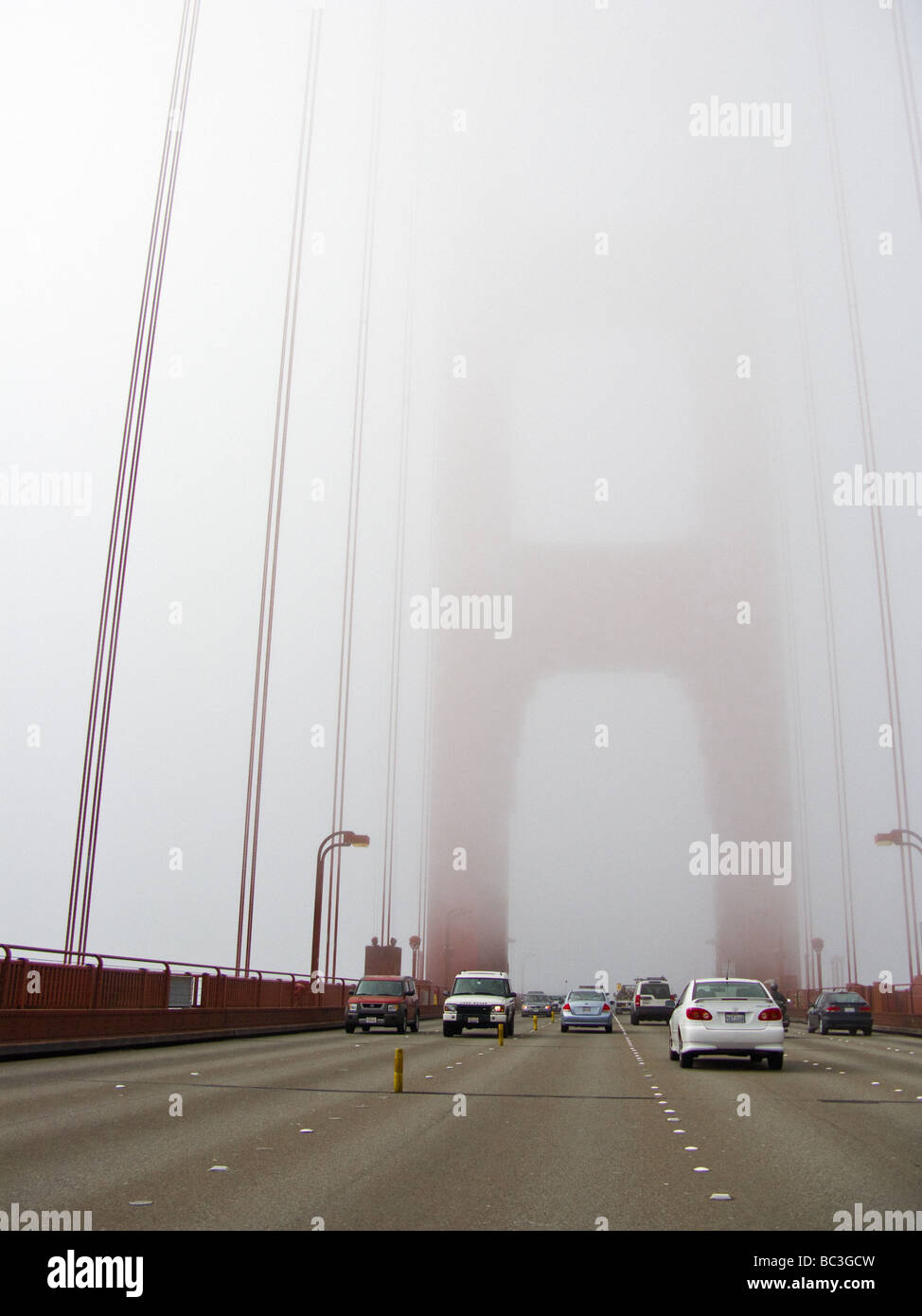 Traffic on the Golden Gate Bridge. Stock Photo