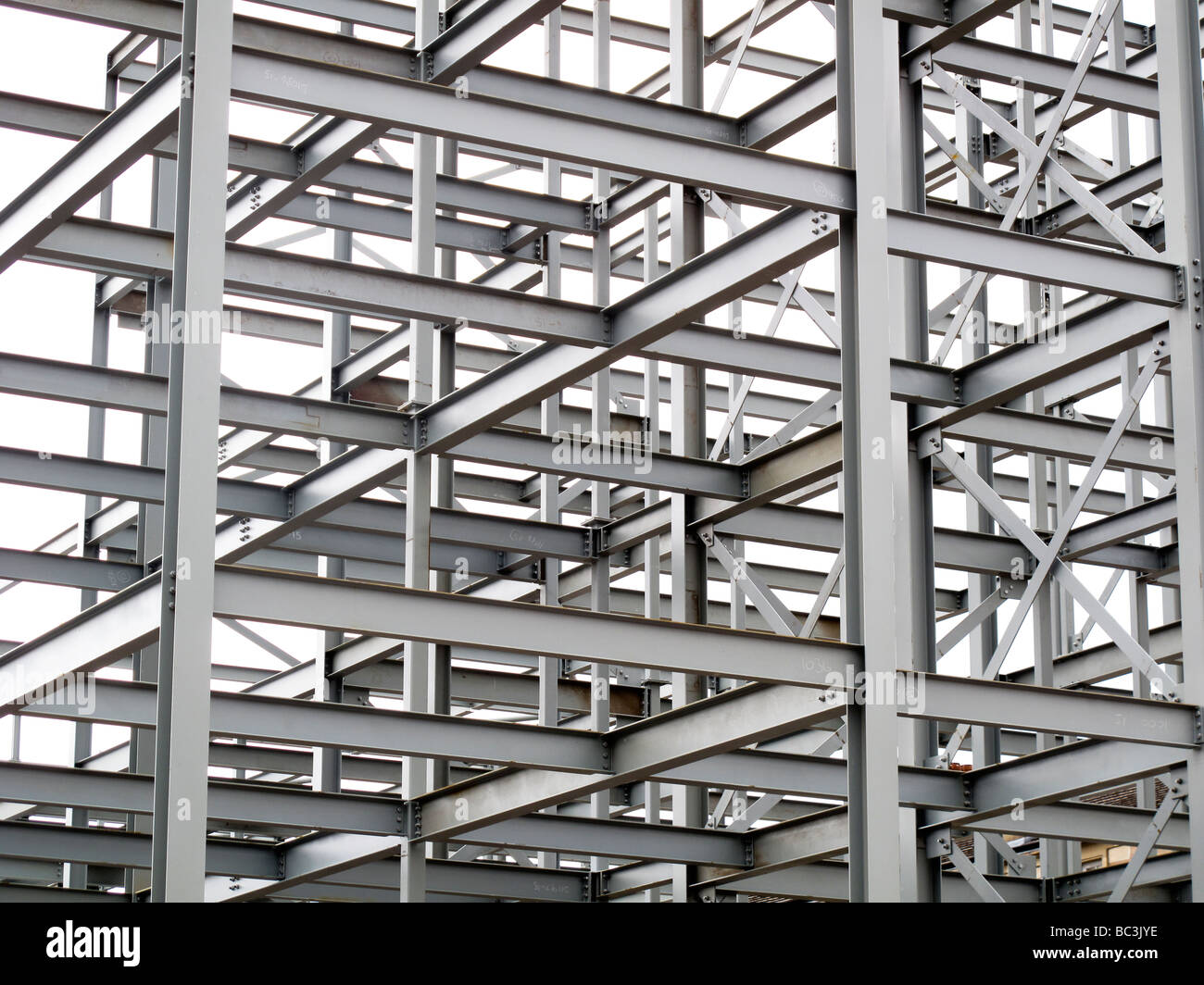 Steel framed building structure Stock Photo