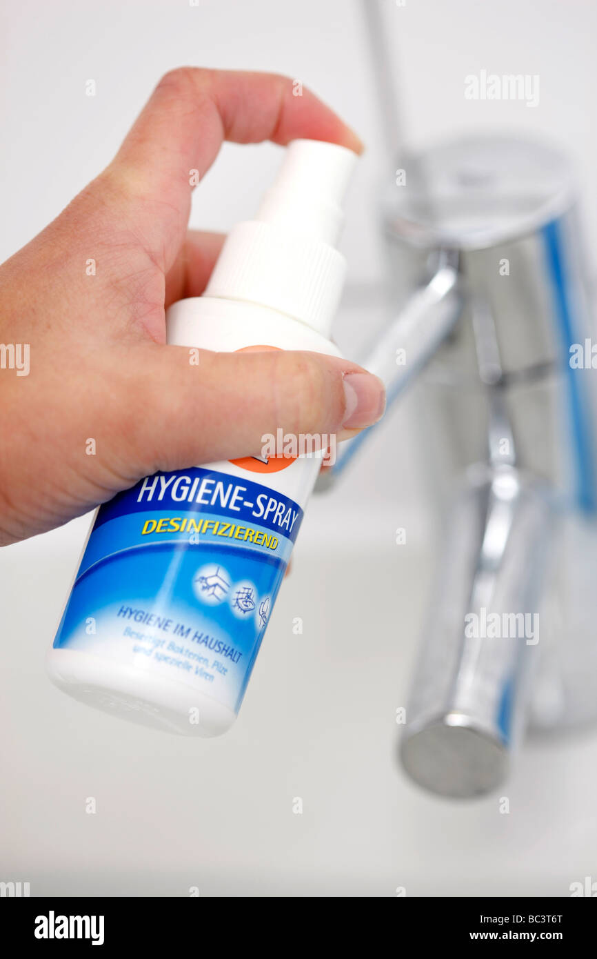 Bathroom disinfection Stock Photo