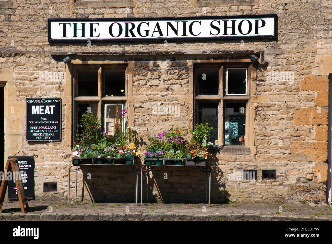 The Organic Shop Market Place Stow on the Wold Cotswold Hills Gloucestershire Stock Photo