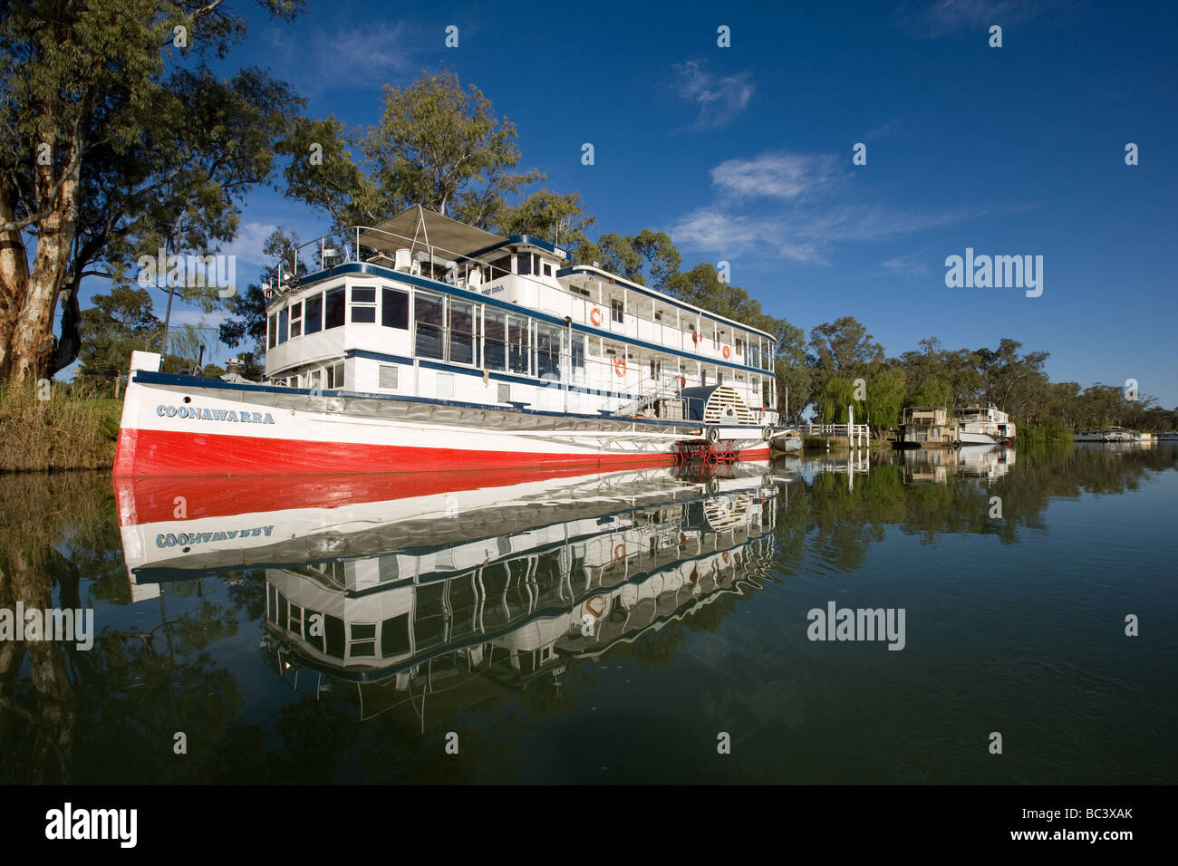 Historic PV Coonawarra moored on Murray River Mildura Australia Stock Photo