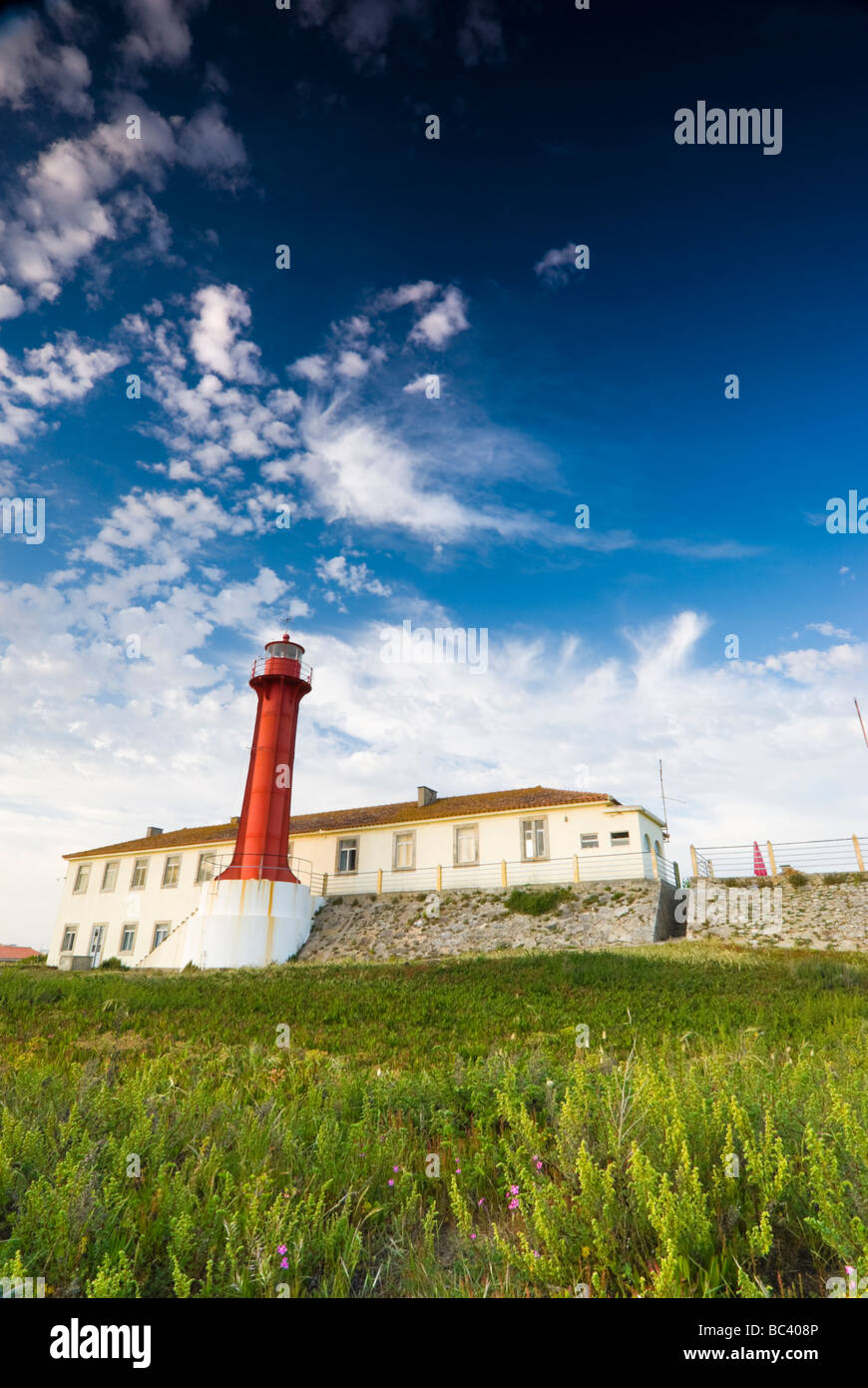Lighthouse in Esposende, Northern Portugal Stock Photo
