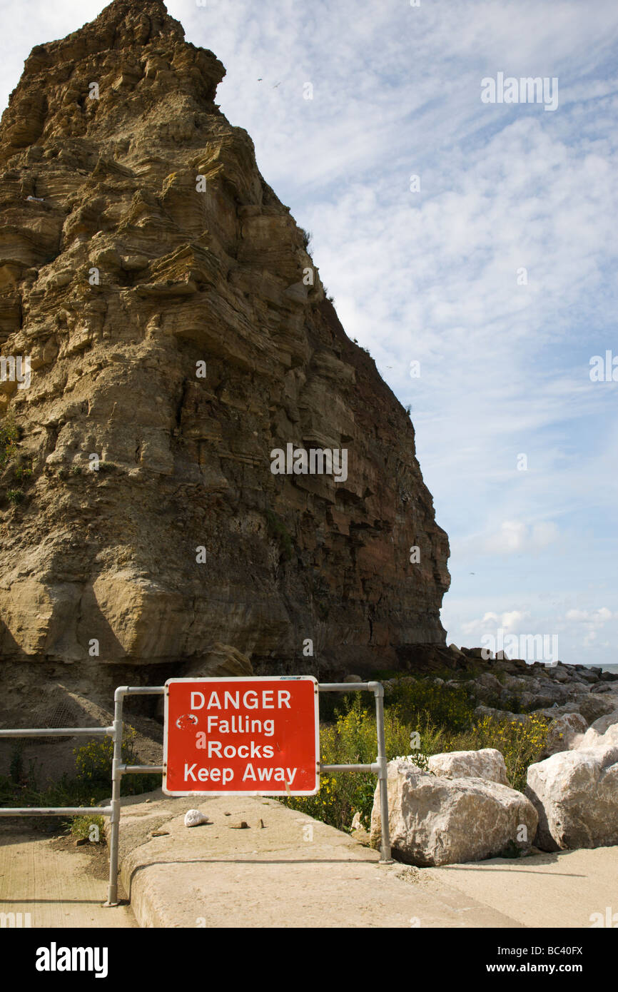 Danger Falling Rocks ! Stock Photo