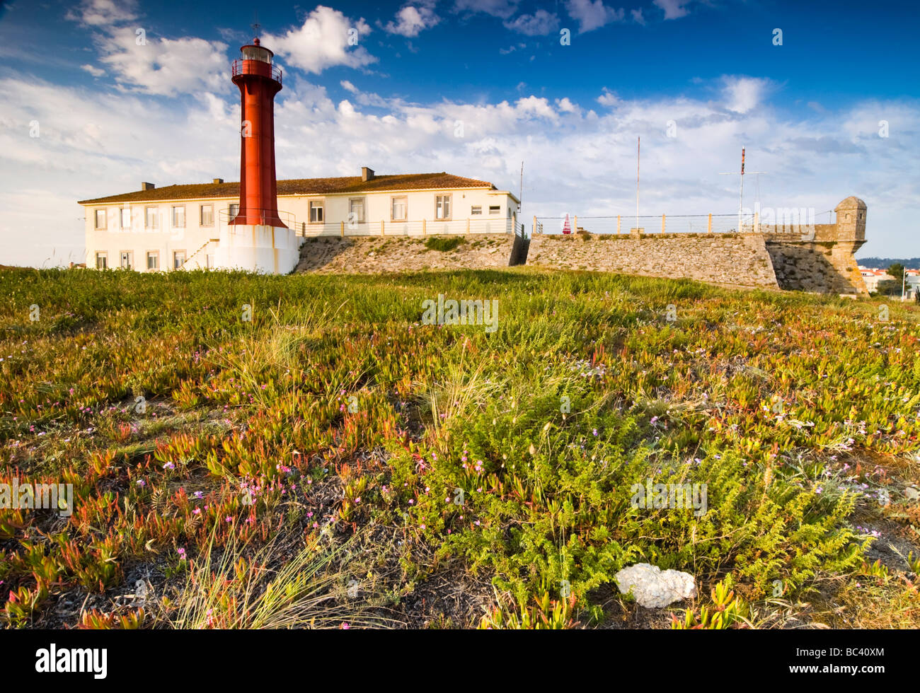 Lighthouse in Esposende, Northern Portugal Stock Photo