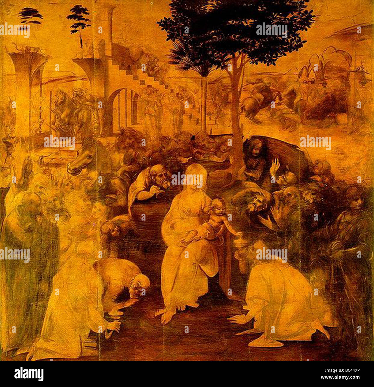 The Adoration of the Magi by Leonardo da Vinci Stock Photo - Alamy