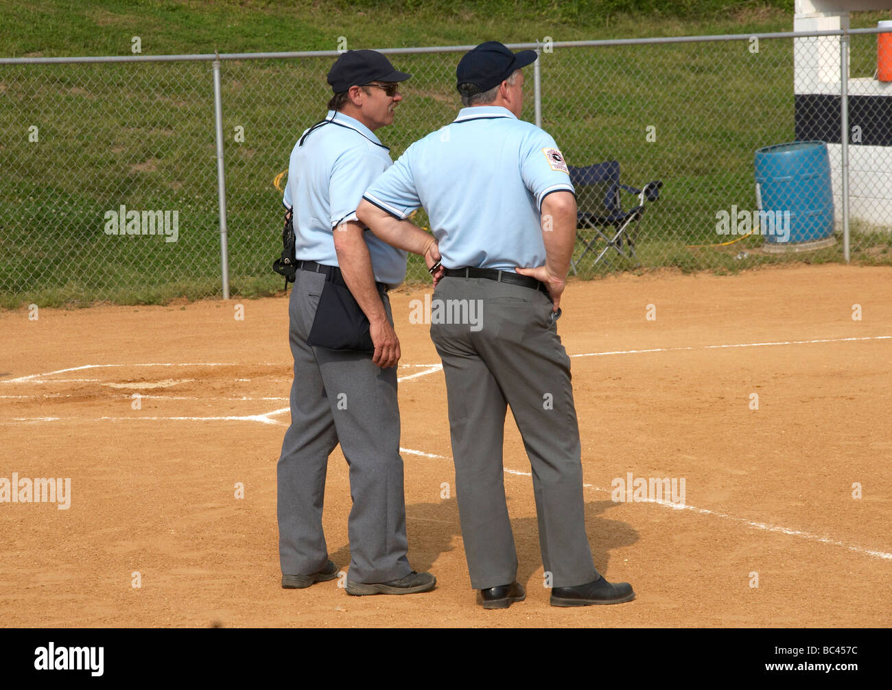 Umpires at a high school softball game in Dunkirk Md Stock Photo Alamy