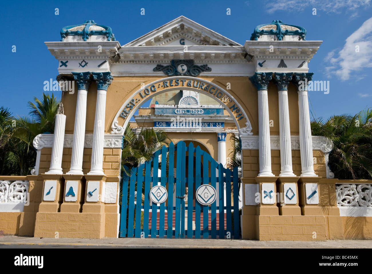 Dominican Republic - North Coast - Puerto Plata - Historic Centre - Masonic Lodge Stock Photo