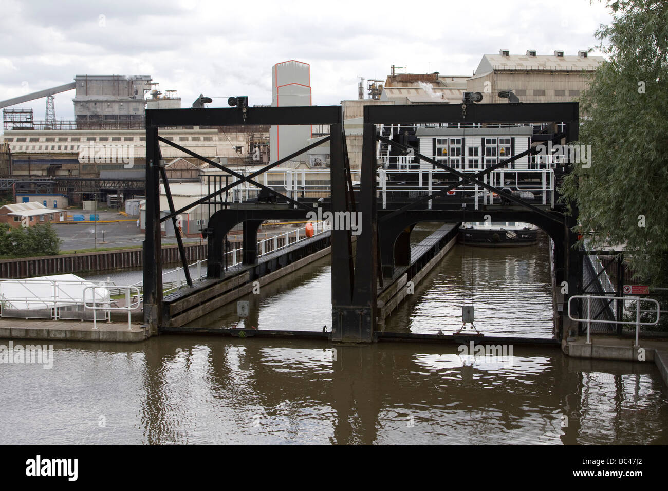 The Anderton Boat Lift near the village of Anderton, Cheshire, in north