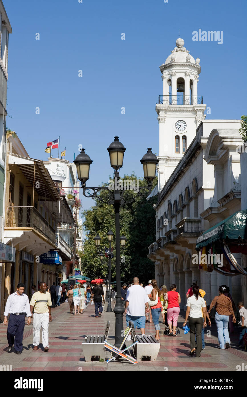 Dominican Republic - Santo Domingo - Colonial Zone - Calle El Conde Stock Photo