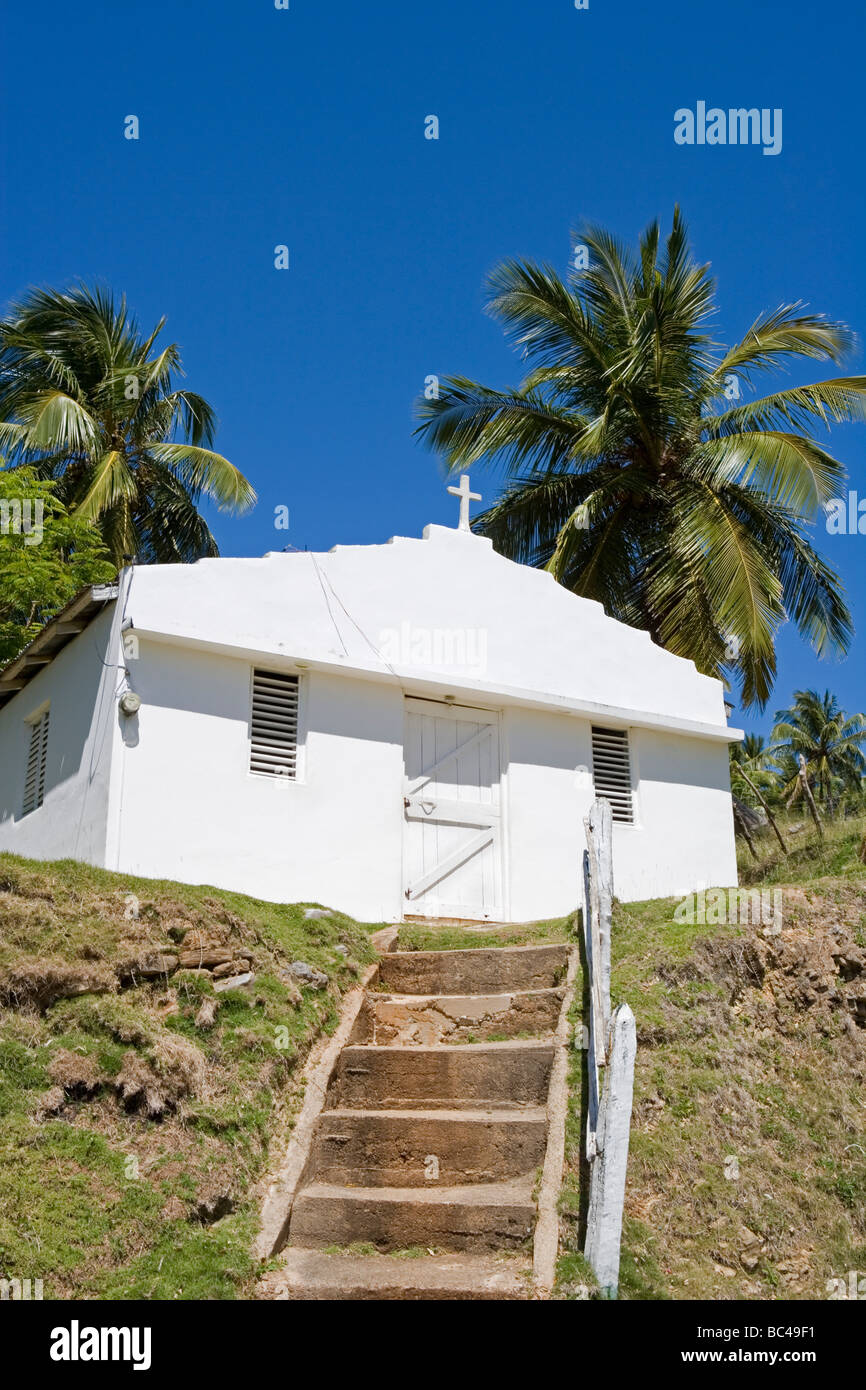 Dominican Republic - North Coast - Samana Peninsula - Los Cacaos - Church Stock Photo