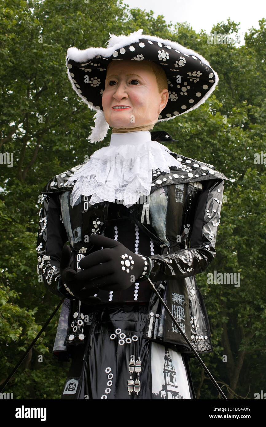 effigy model queen victoria giant outdoor festival victoria park bow england UK europe Stock Photo
