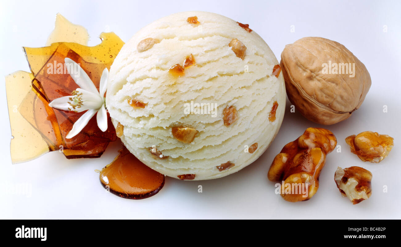 Vanilla ice cream ball Stock Photo Alamy