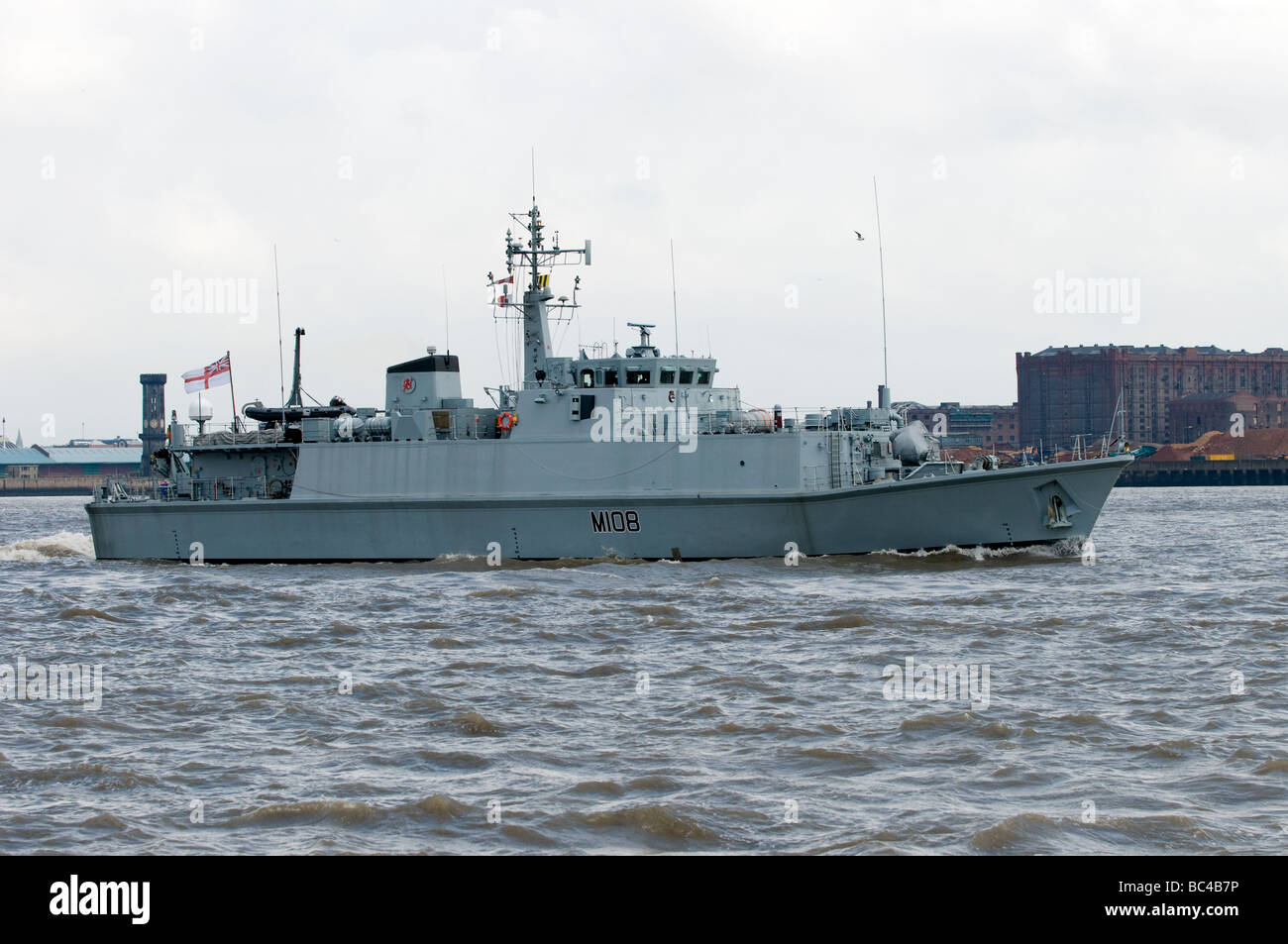 Royal Navy Destroyer on River Mersey Liverpool UK Stock Photo