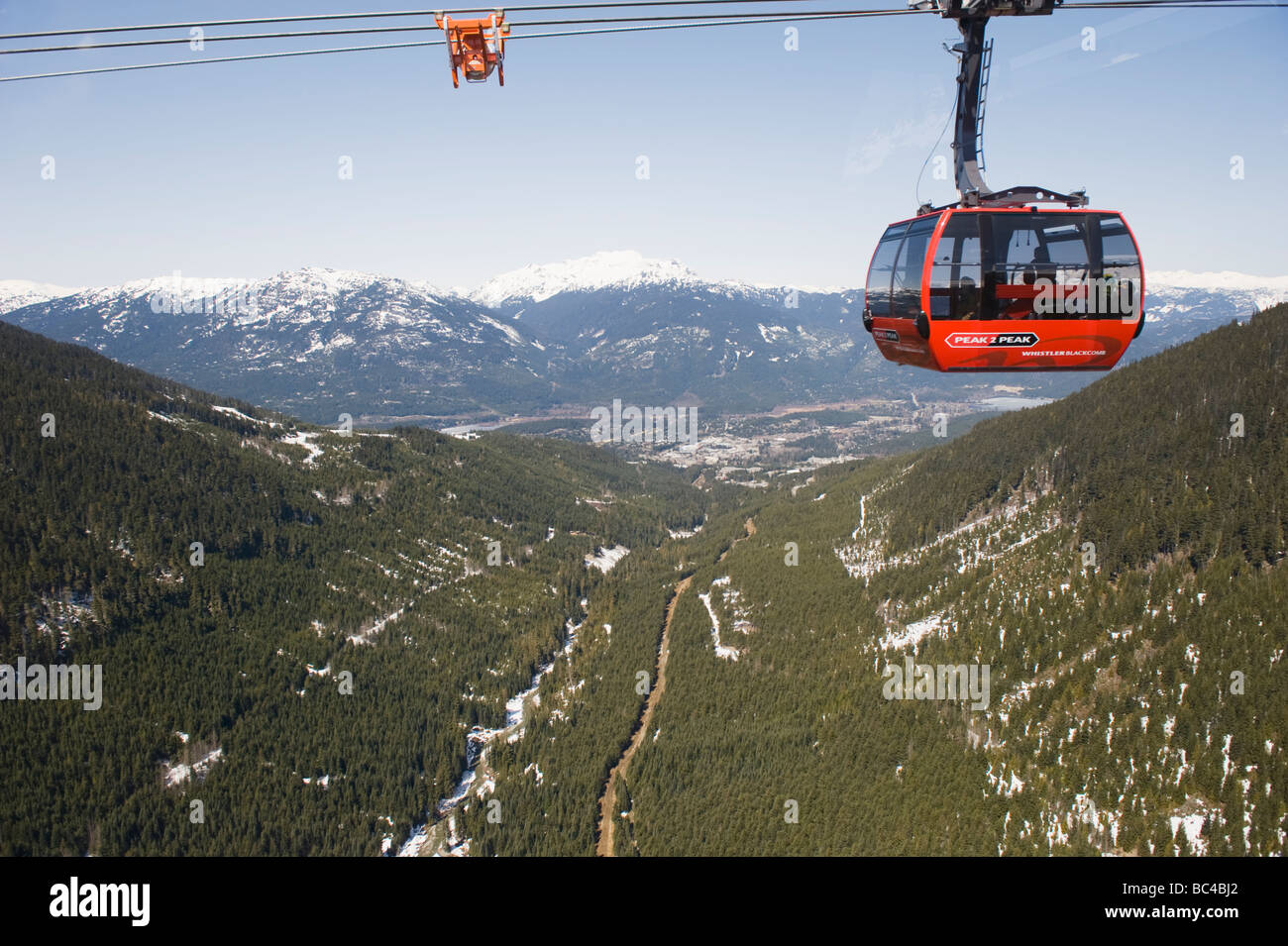 BC Whistler resort Peak 2 Peak gondola Stock Photo Alamy