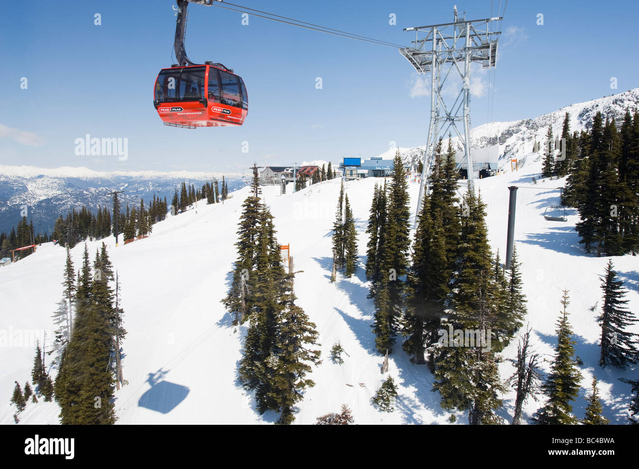 BC Whistler ski resort cable car mountain Stock Photo - Alamy