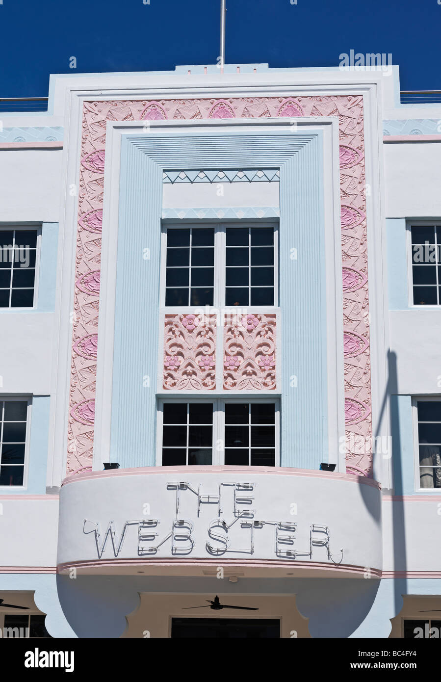 Art Deco architecture,hotel,South Beach Miami,The Webster Hotel Stock Photo