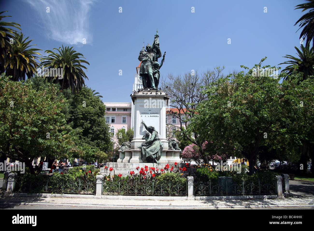 Park near Mercado da Ribeira Stock Photo