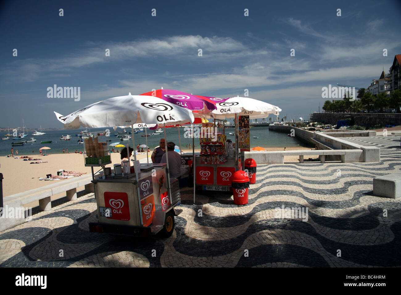 Ice cream seller Cascais resort near Lisbon Stock Photo