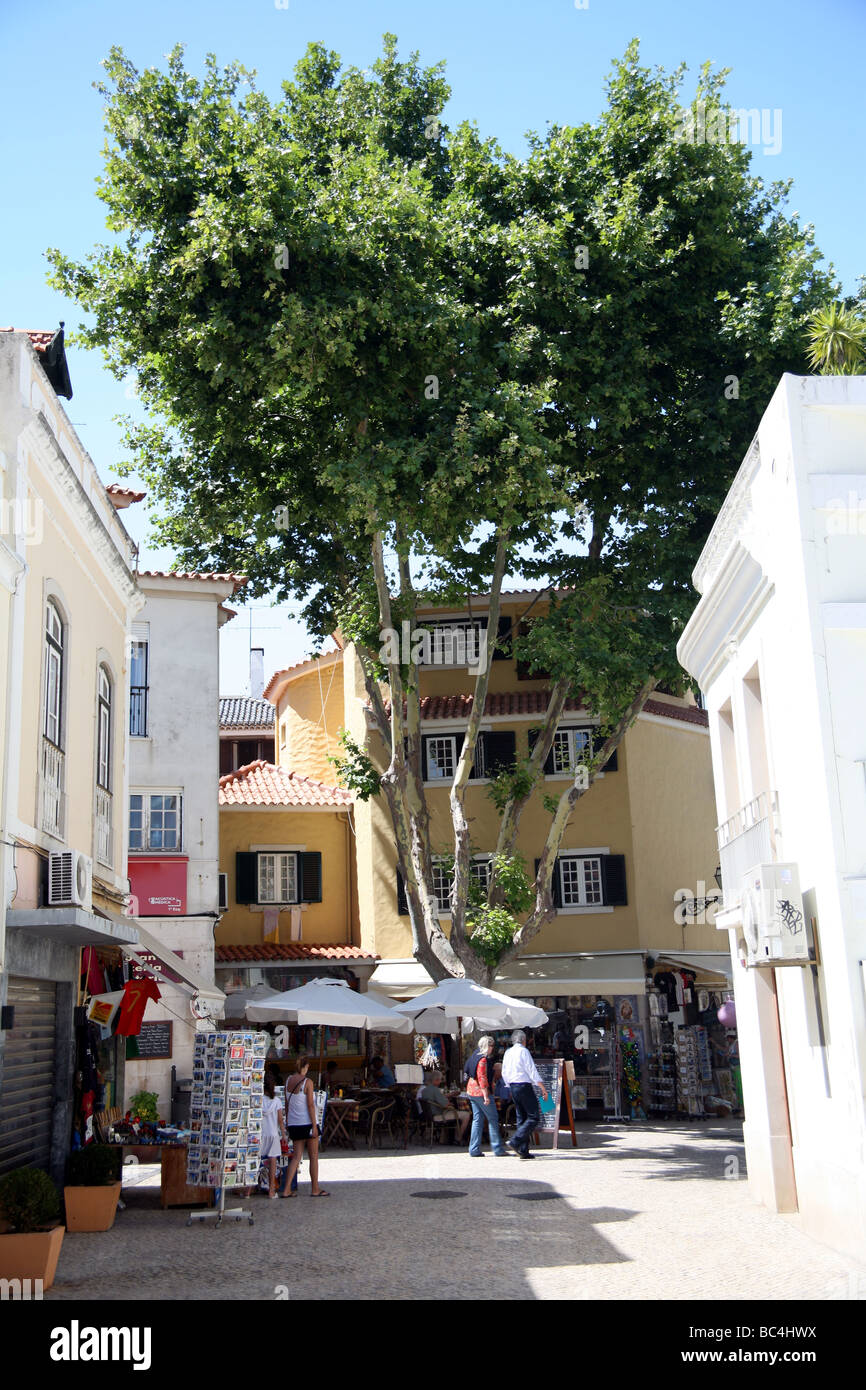 Street in Cascais resort near Lisbon Stock Photo