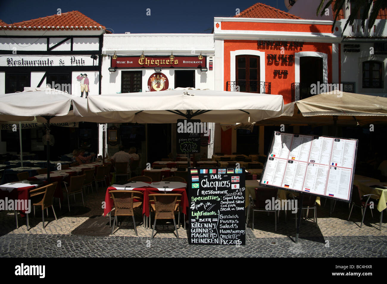 Cafe Cascais resort near Lisbon Stock Photo
