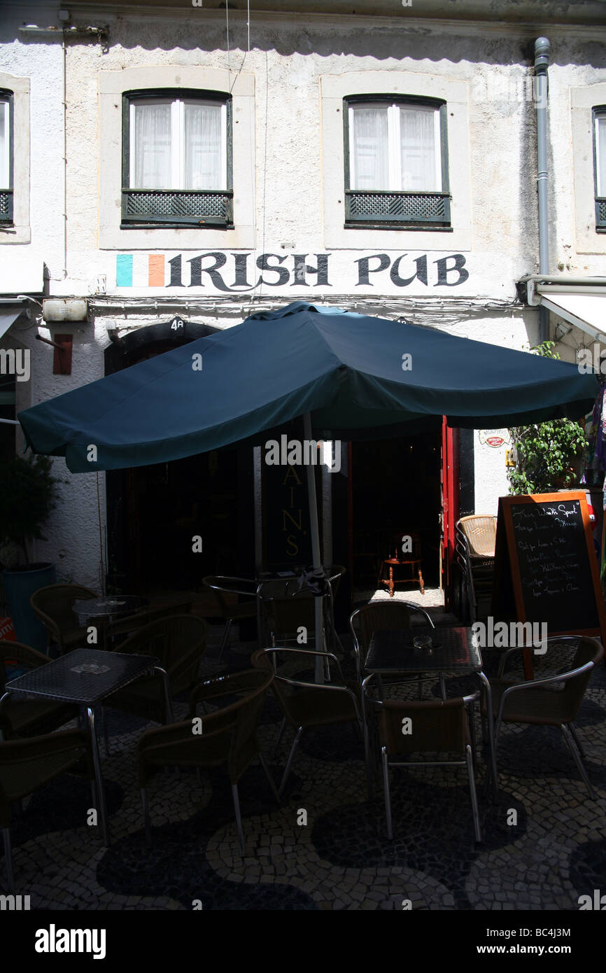 Irish pub in Cascais resort near Lisbon Stock Photo