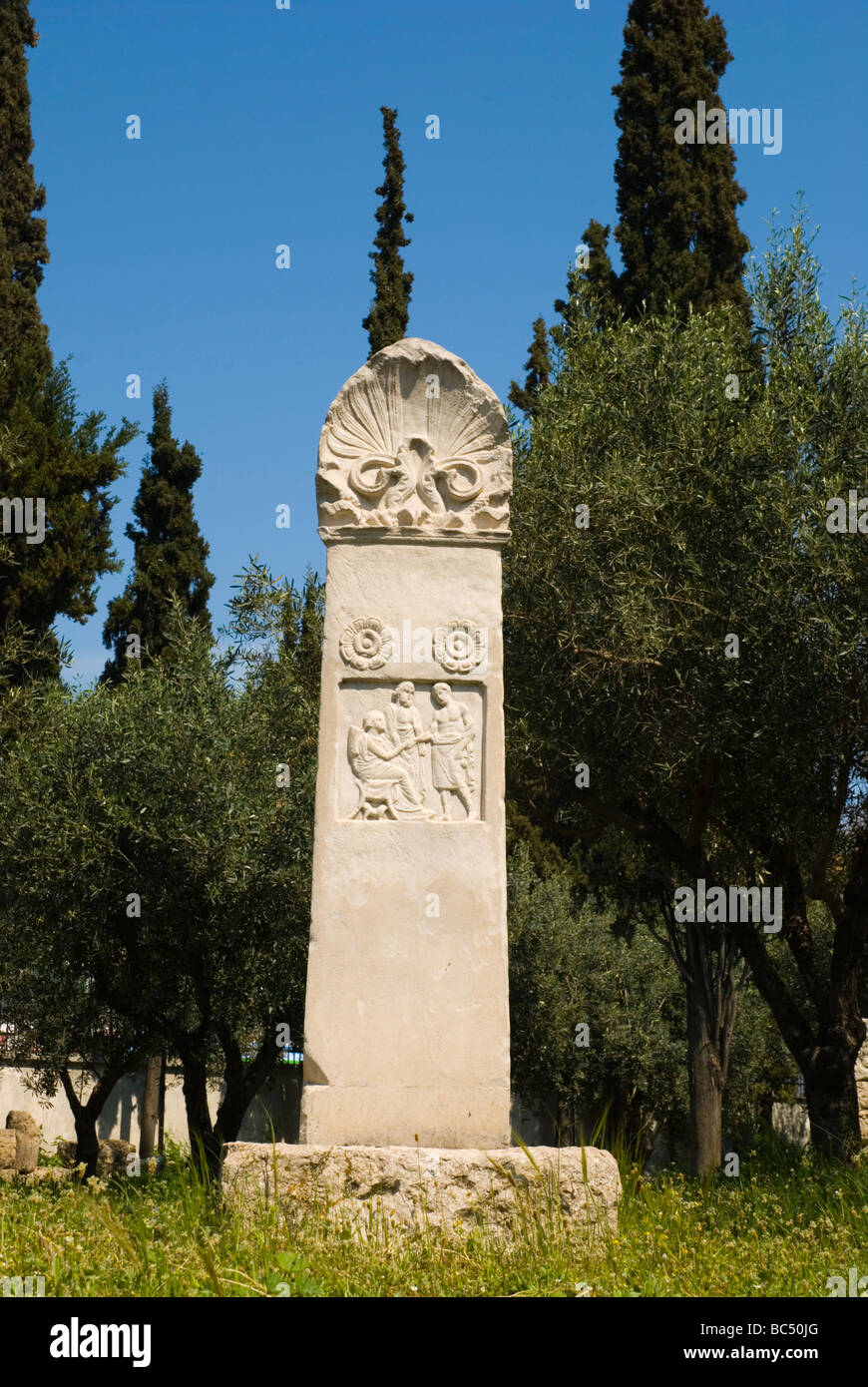 Street of Tombs in Kerameikos in Gazi district of Athens Greece Europe Stock Photo