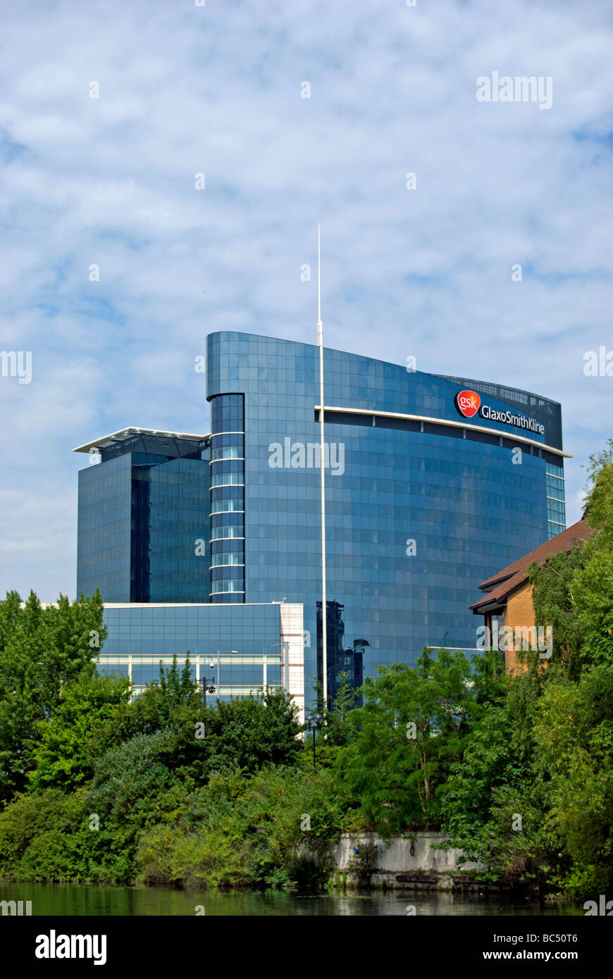 world headquarters of the pharmaceutical company glaxo smith kline, gsk, brentford, london, england Stock Photo