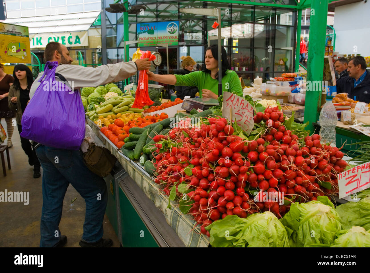 Zeleni venac the fresh produce market in central Belgrade Serbia Europe Stock Photo