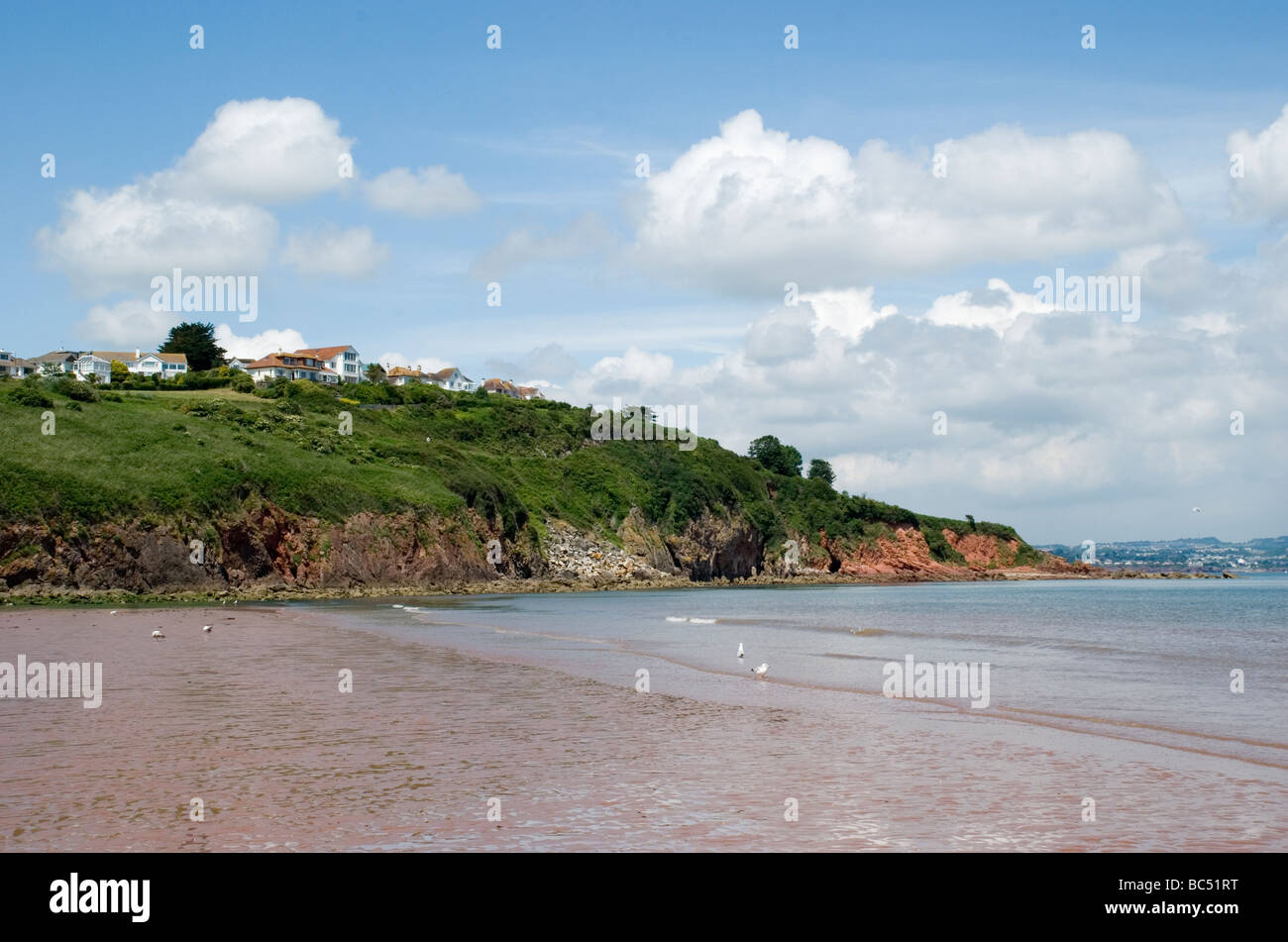 Broadsands showing coastal erosion, in Torquay south devon on the