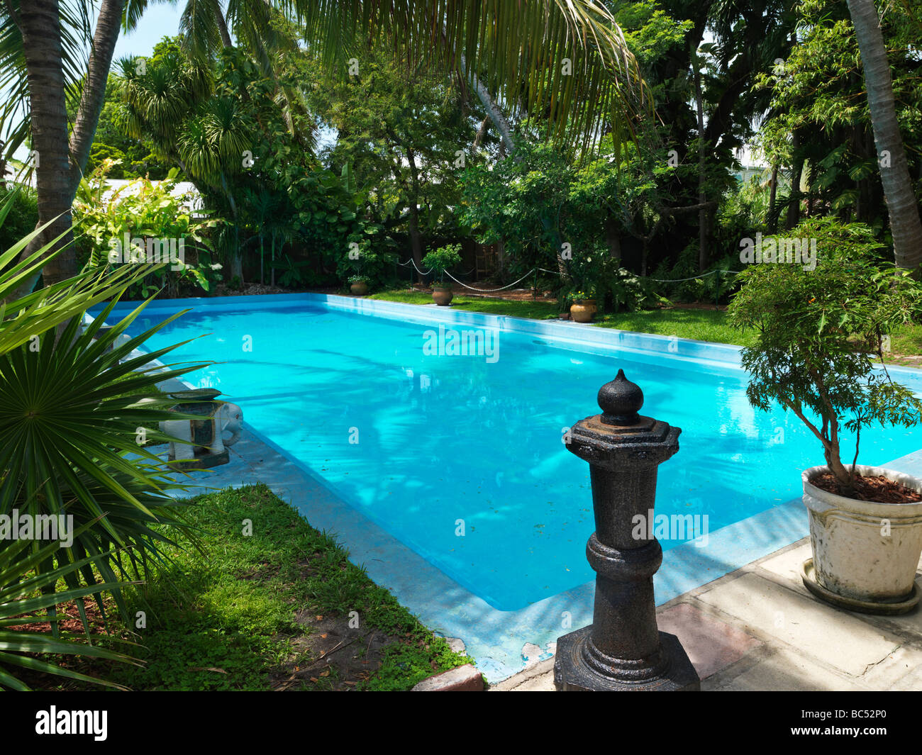 Ernest Hemingway House in Key West,the swimming pool Stock Photo