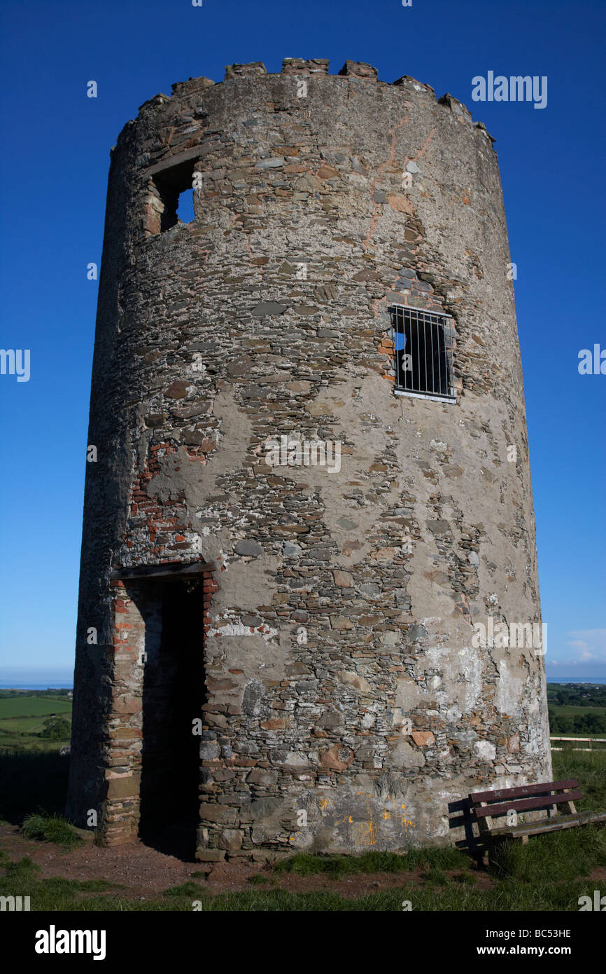 stump remains of portaferry windmill on windmill hill portaferry ards peninsula county down northern ireland uk Stock Photo