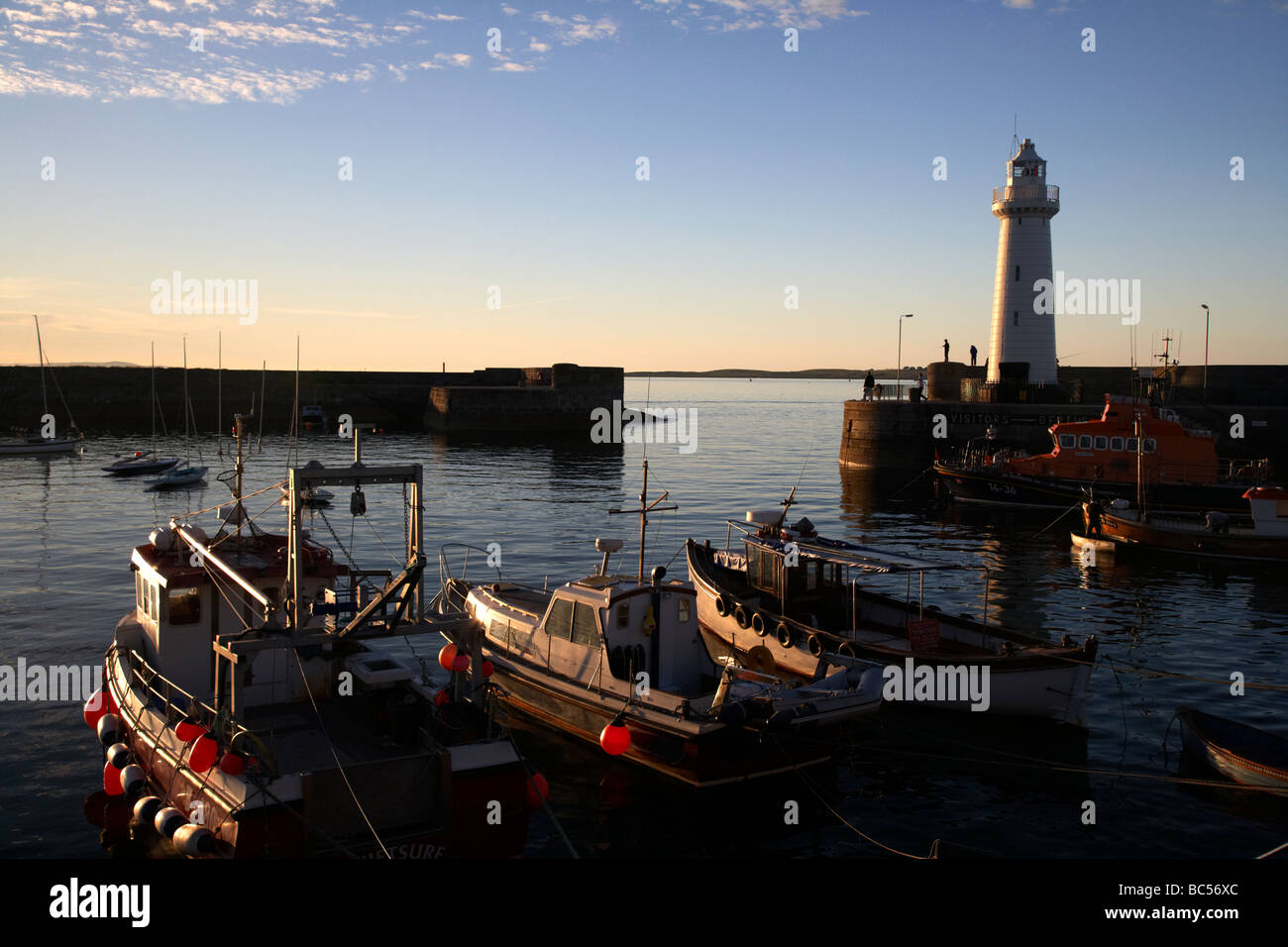 donaghadee harbour and lighthouse county down northern ireland uk Stock Photo