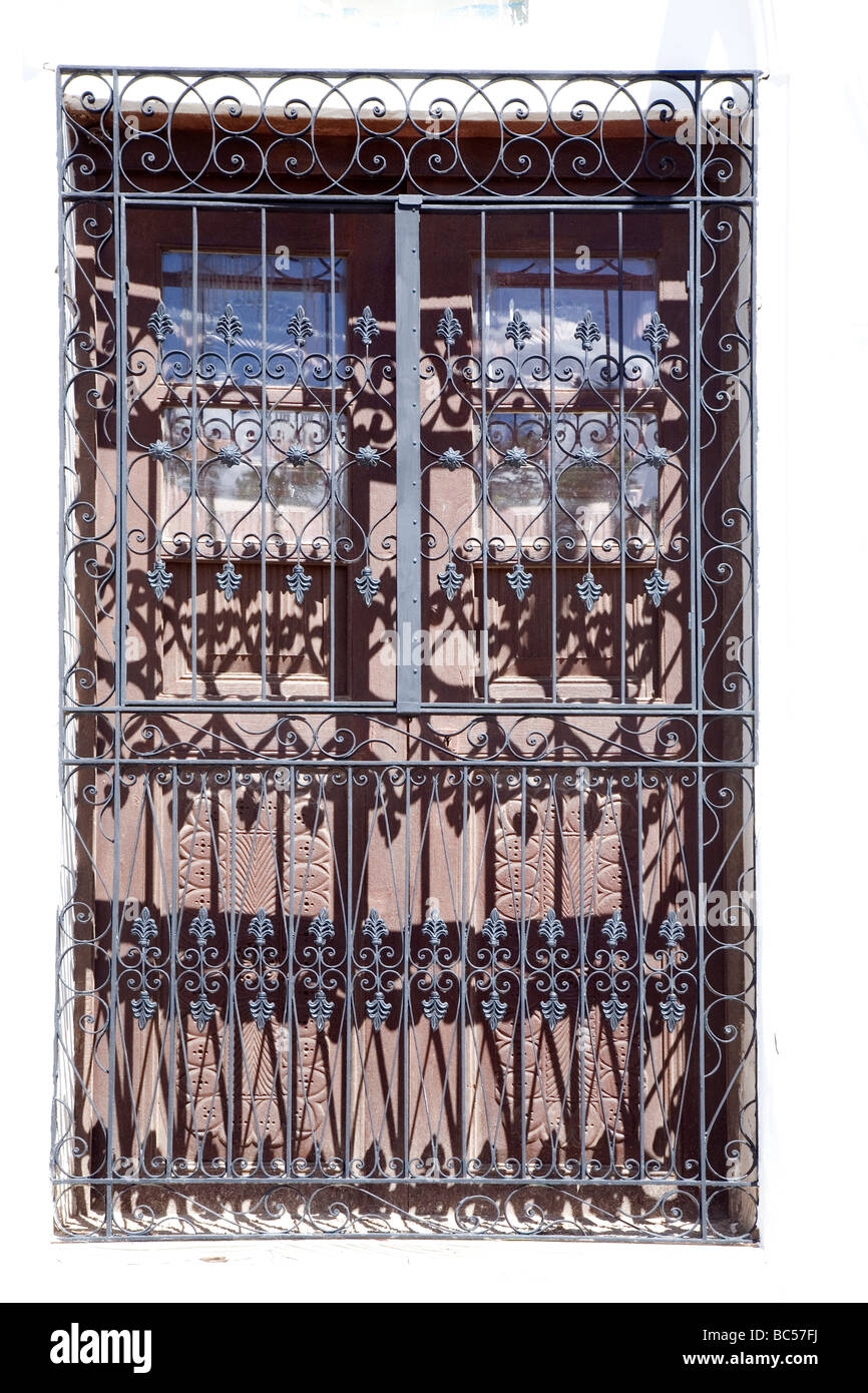 Ornate ironwork over window or door, Cachi, Argentina Stock Photo