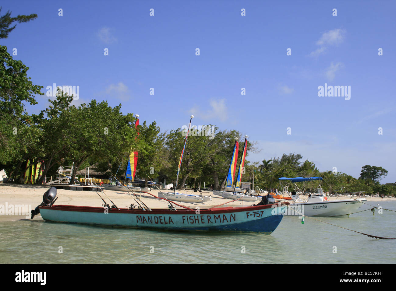 Fishing boat, Bloody Bay Jamaica Stock Photo Alamy