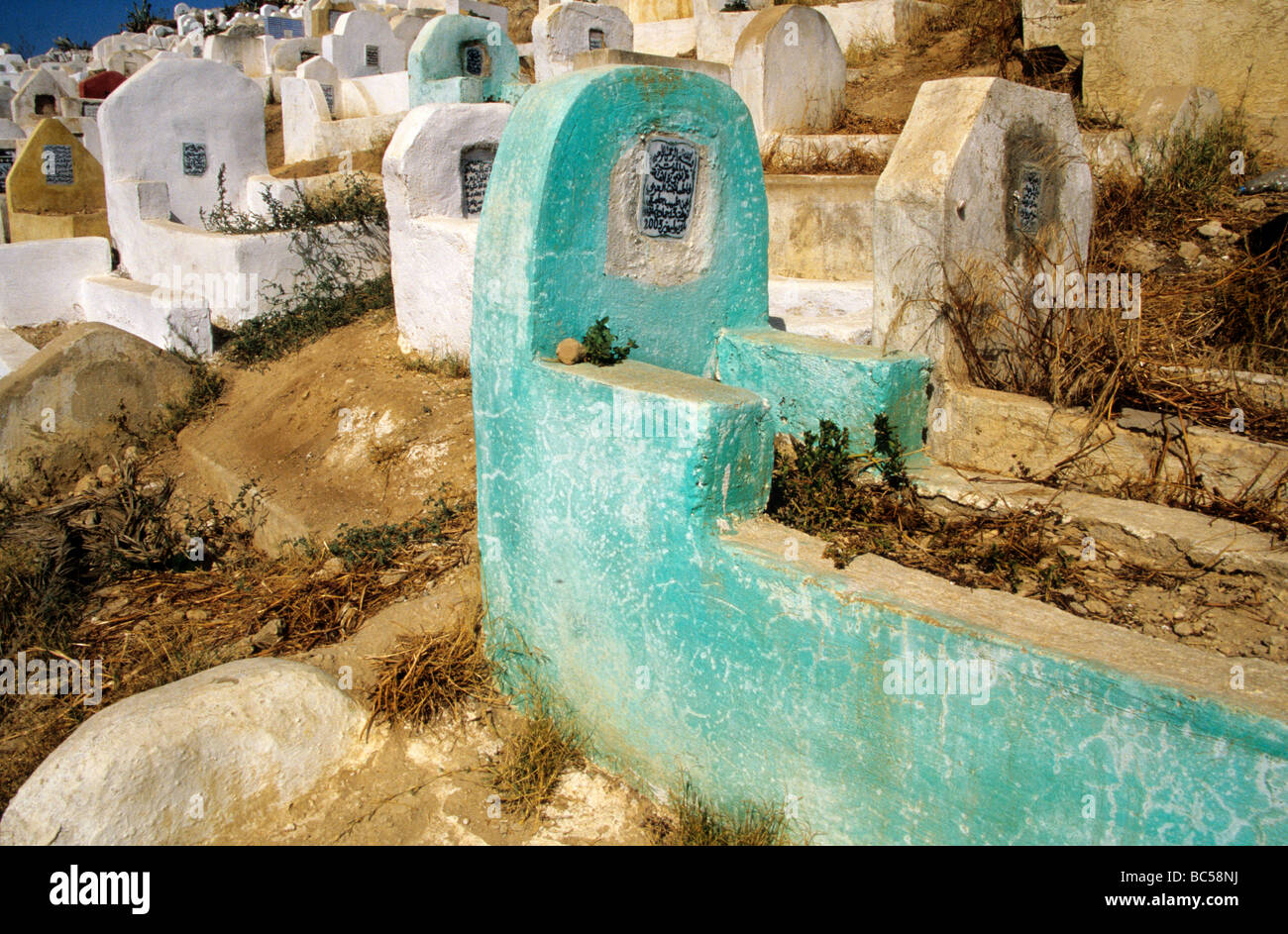 Graves in Bab Bou Jeloud Cementery Stock Photo