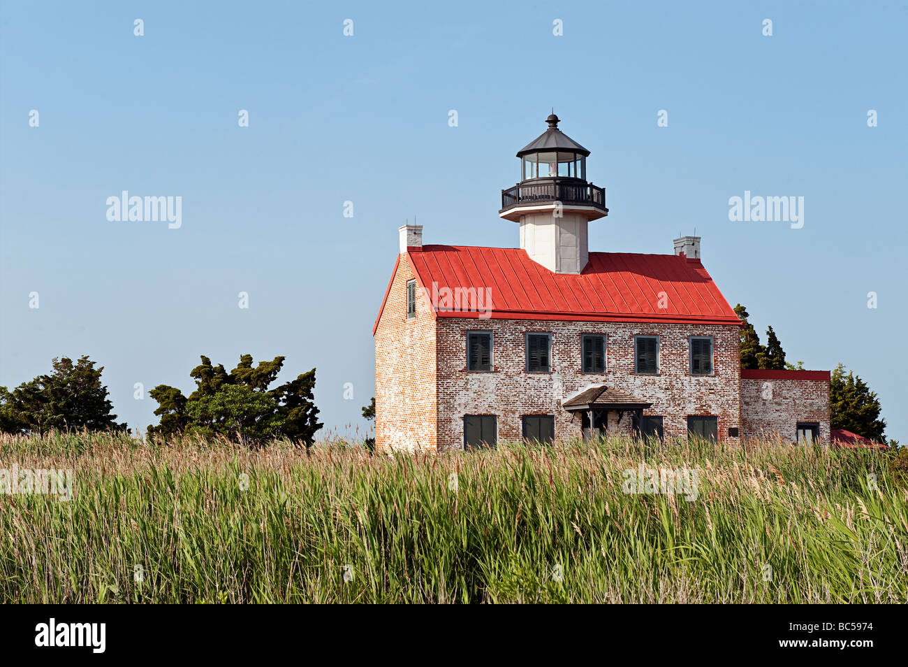 East Point Lighthouse on the Delaware Bay, New Jersey, USA Stock Photo