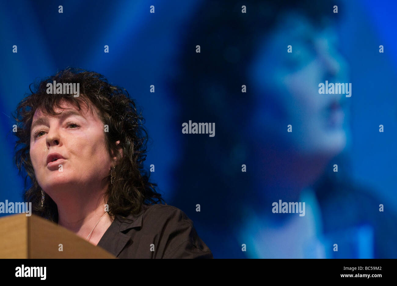 Britain's poet laureate Carol Ann Duffy talking on stage at Hay Festival 2009 she is also a Britain's poet laureate Carol Ann Duffy talking on stage at Hay Festival 2009 she is also a