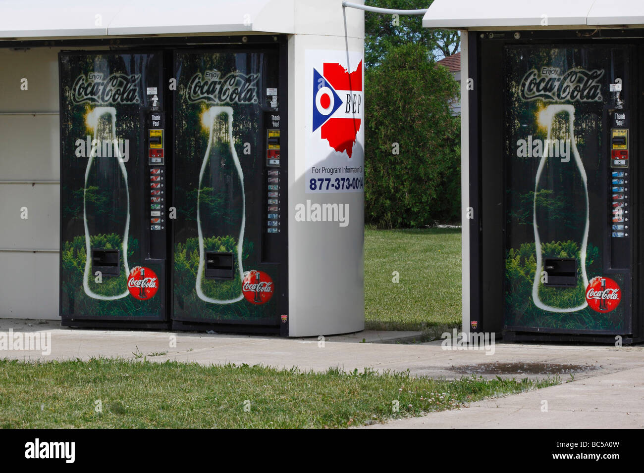 Vending machines on drink Coca Cola in Put in Bay USA nobody no not people isolated Stock Photo