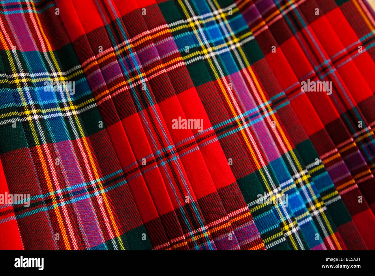 folded cloth of the dress MacLean Tartan Stock Photo