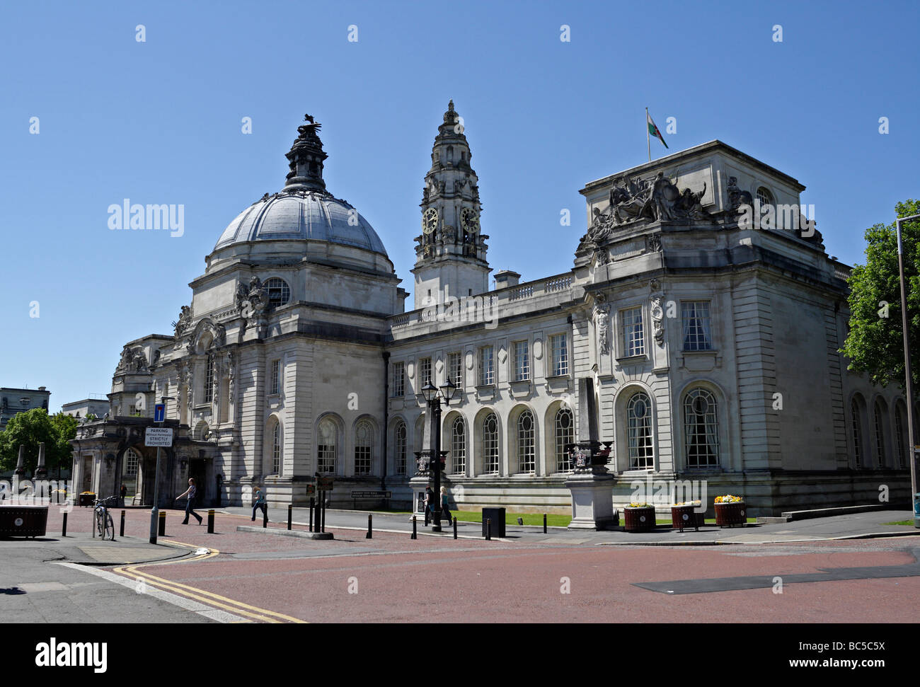 Cardiff city hall at cathays park. Wales UK, Welsh capital city civic centre Stock Photo