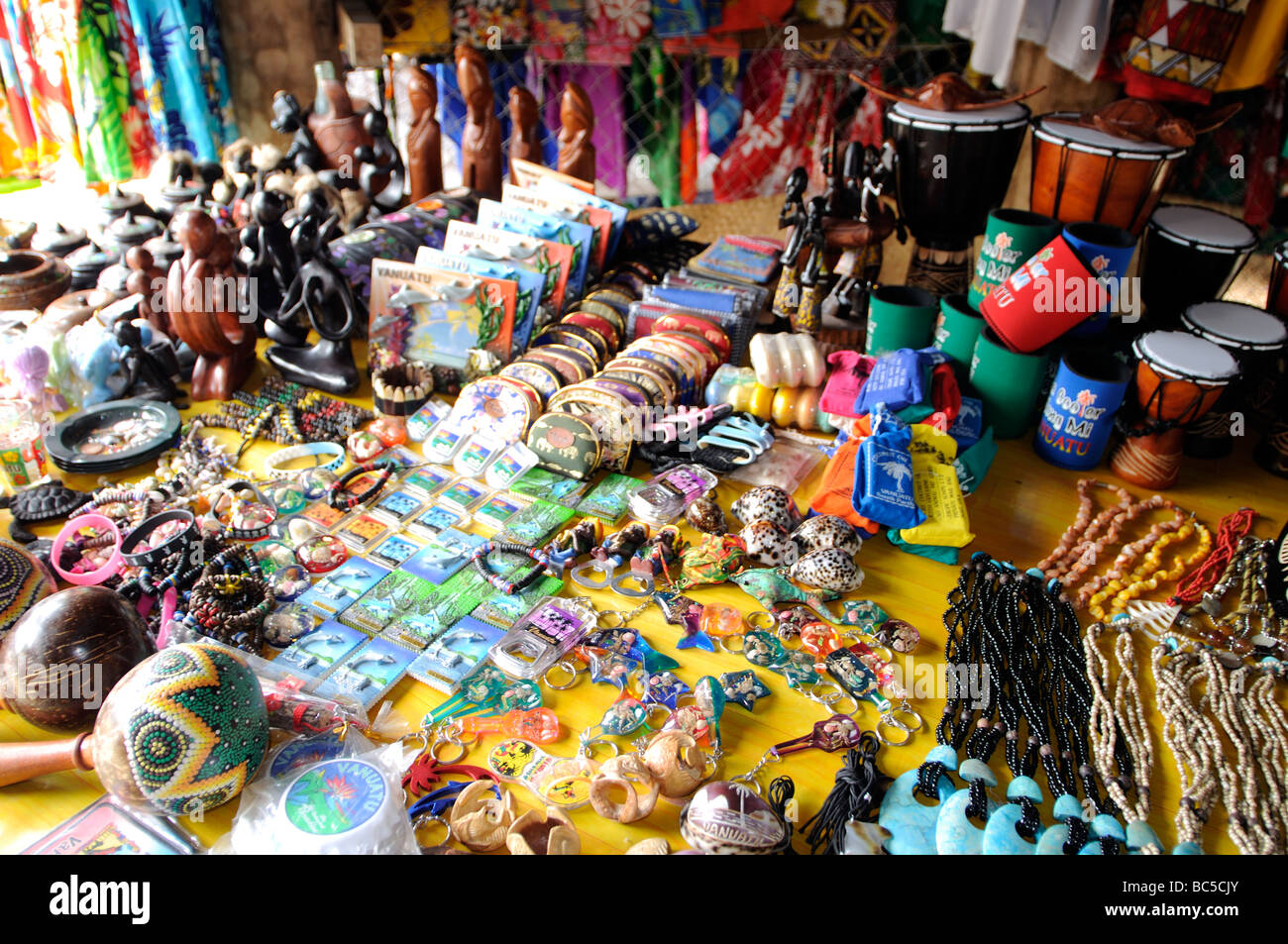 port vila vanuatu craft stall Stock Photo