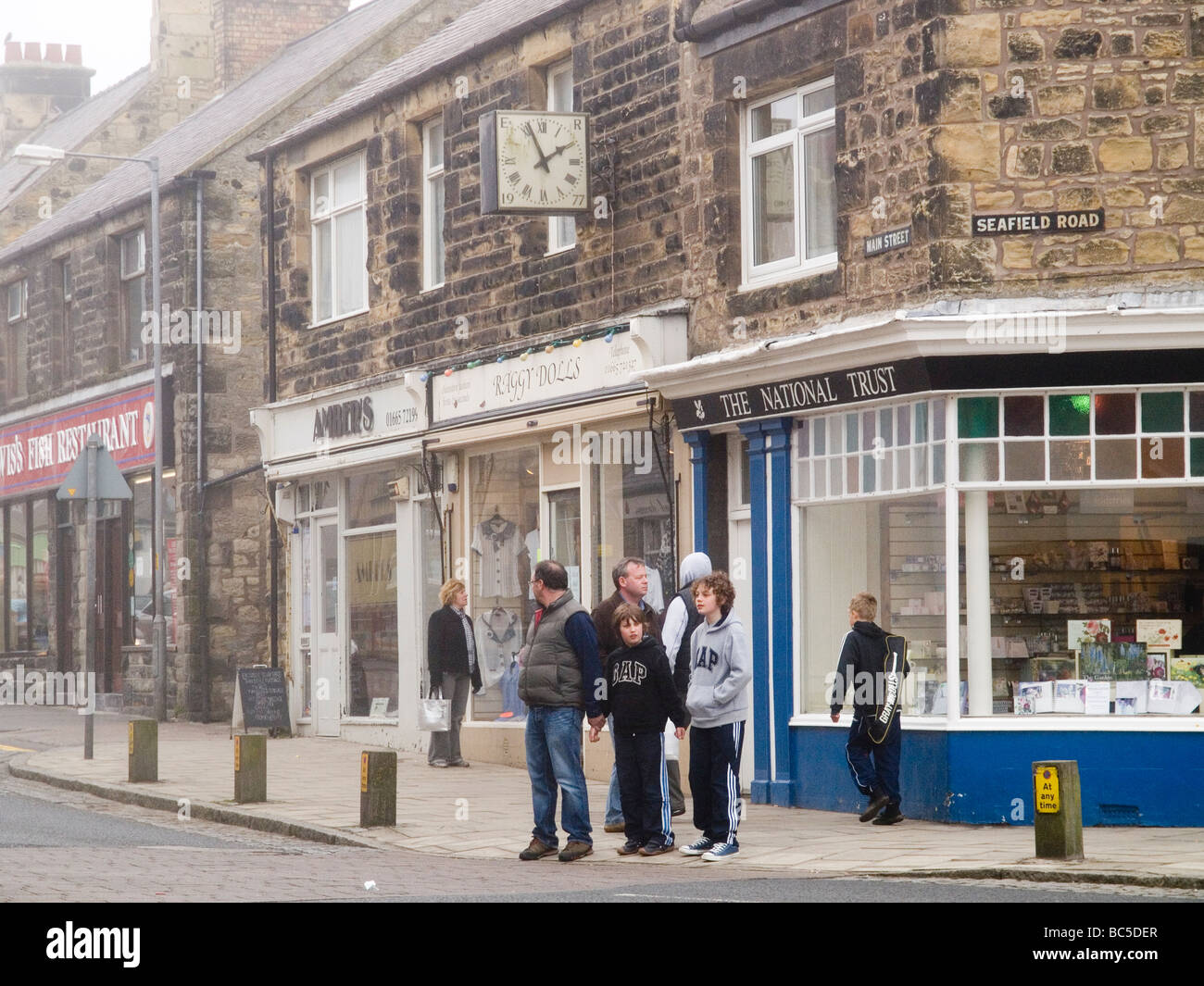 The main street in Seahouses, Northumberland England UK Stock Photo