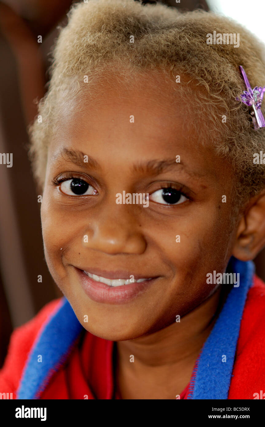 port vila vanuatu girl Stock Photo