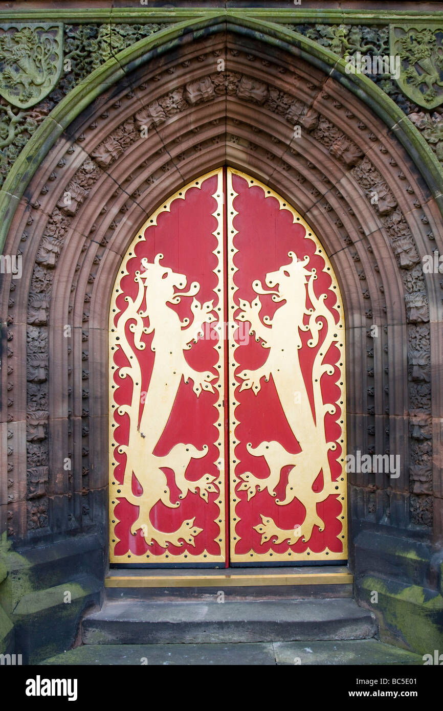Augustus Welby Northmore Pugin St. Giles' Church doors cheadle england Stock Photo