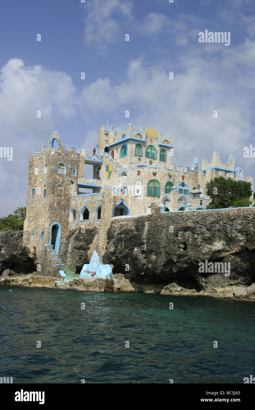 The Blue Cave Castle hotel perched on the cliffs of Negril, Jamaica