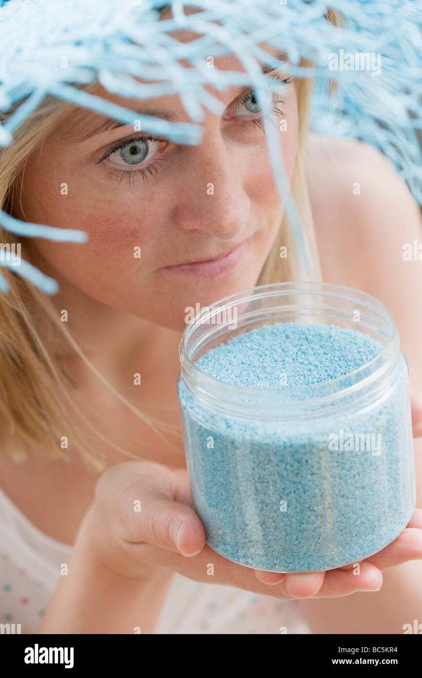 Woman Using Salt Woman bath salts hi-res stock photography and images - Alamy