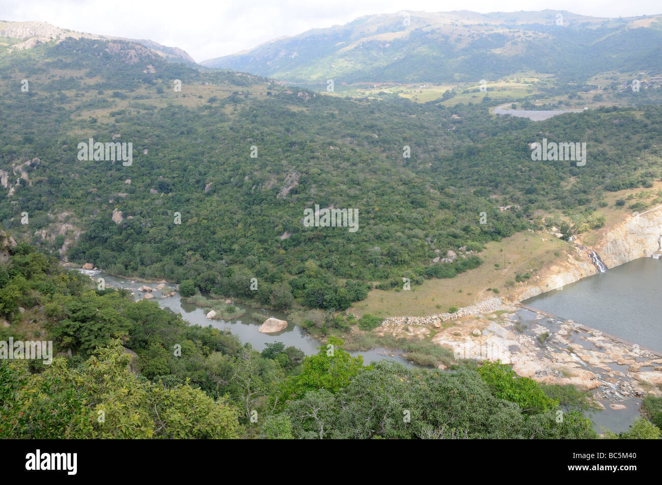 Confluence of tthe Komati and Lamati Rivers Lake Matsamo Driekoppies Dam  Swaziland south Africa Stock Photo