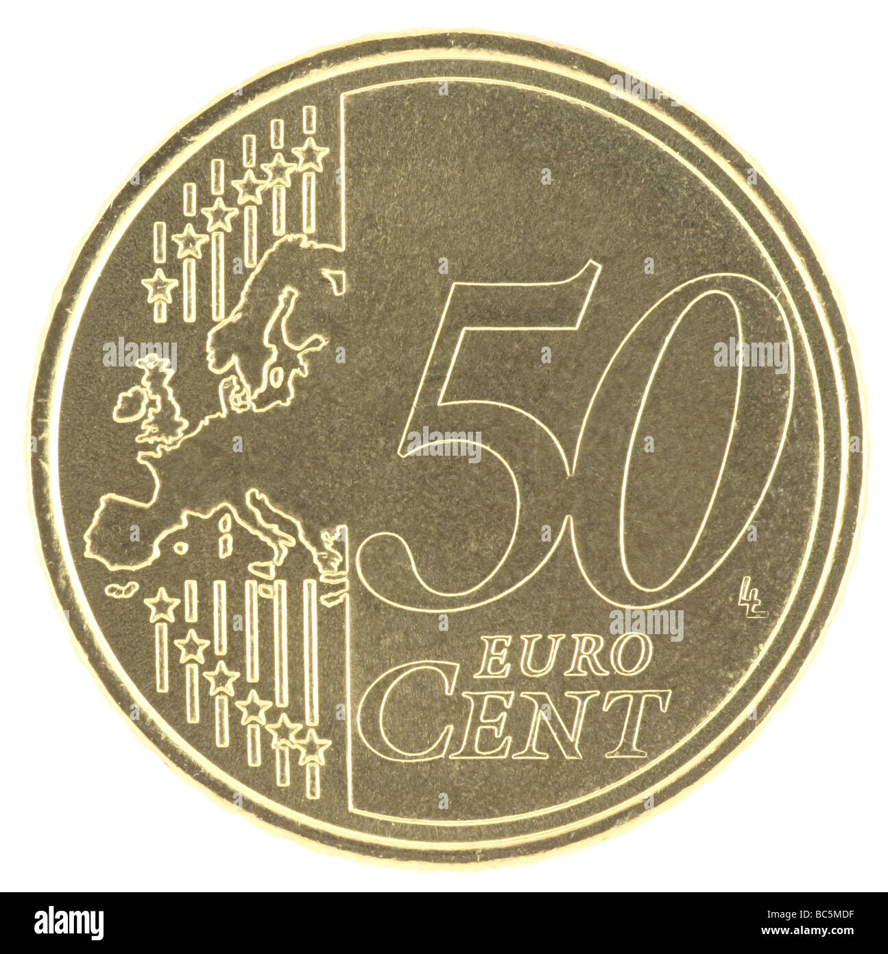 50 eurocent with new map Stock Photo