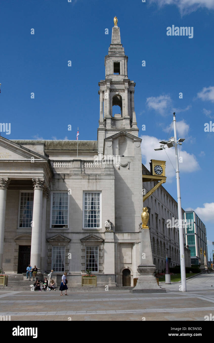 Leeds Civic Hall is a civic building housing Leeds City Council, located in Millennium Square, Leeds, West Yorkshire, England. Stock Photo